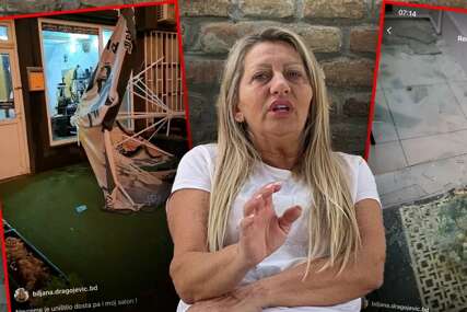 Razbijeno staklo, suncobran pao na izlog: Jako nevrijeme uništilo salon majci Dejana Dragojevića (VIDEO)