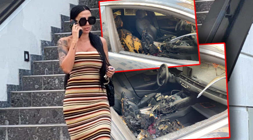 Tijana Ajfon i zapaljeni automobil
