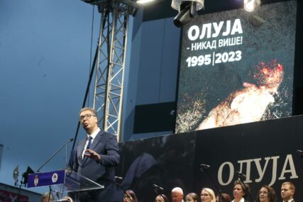 Aleksandar Vučić na obilježavanju godišnjice Oluje u Prijedoru