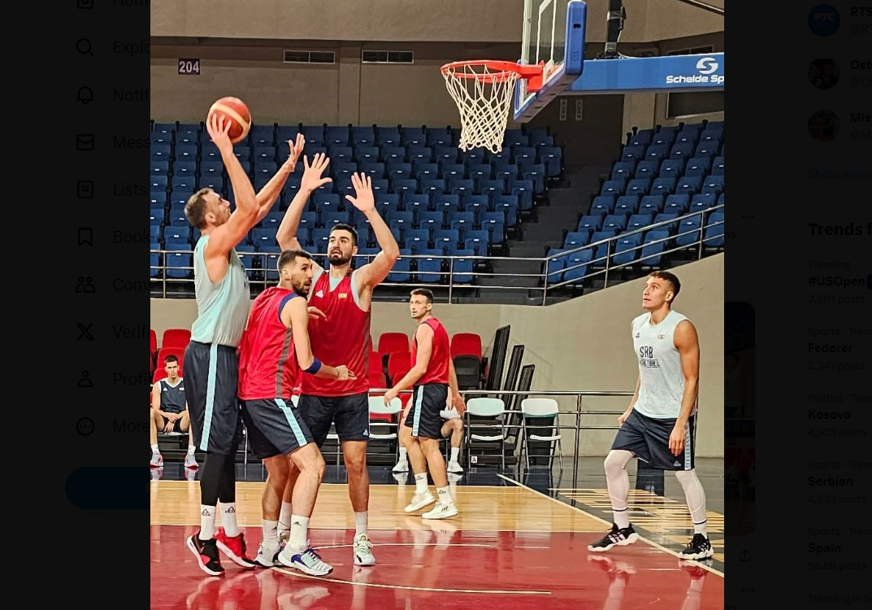 košarkaši Srbije na treningu