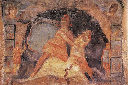 freska Mitra ubija bika