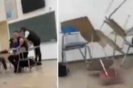 Šokantni prizori nasilja u školi: Učenici gađali nastavnicu, bacali stolice i uništavali inventar (FOTO)