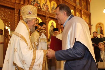 "Nesebično je pomagao gradnju" Episkop Jefrem proglasio Dodika dobrotvorom hrama u Laktašima