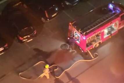 Uništena dva vozila u Sarajevu: Dok su vatrogasci pripremali opremu za gašenje požara, vatra se proširila na drugi automobil (VIDEO)