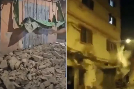 JEZIV PRIZOR U MAROKU Muškarac u posljednjem trenutku uspio da pobjegne iz zgrade, građevina srušena u sekundi (VIDEO, FOTO)
