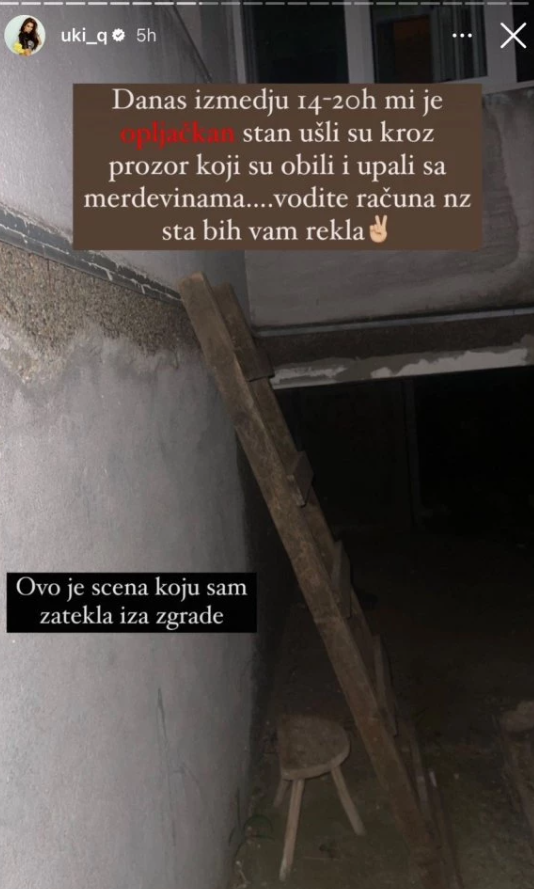 Opljačkan stan Une Kablar