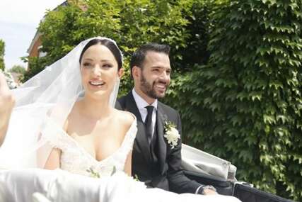Papreno skupa svadba Aleksandre Prijović i Filipa: Pjevačica na svadbi od 900 zvanica ponijela vjenčanicu boje slonovače vrijednu 50.000 evra (FOTO)