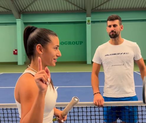 (VIDEO, FOTO) Nole na "izazovnom" treningu: Najljepša srpska teniserka priprema Đokovića za masters u Parizu