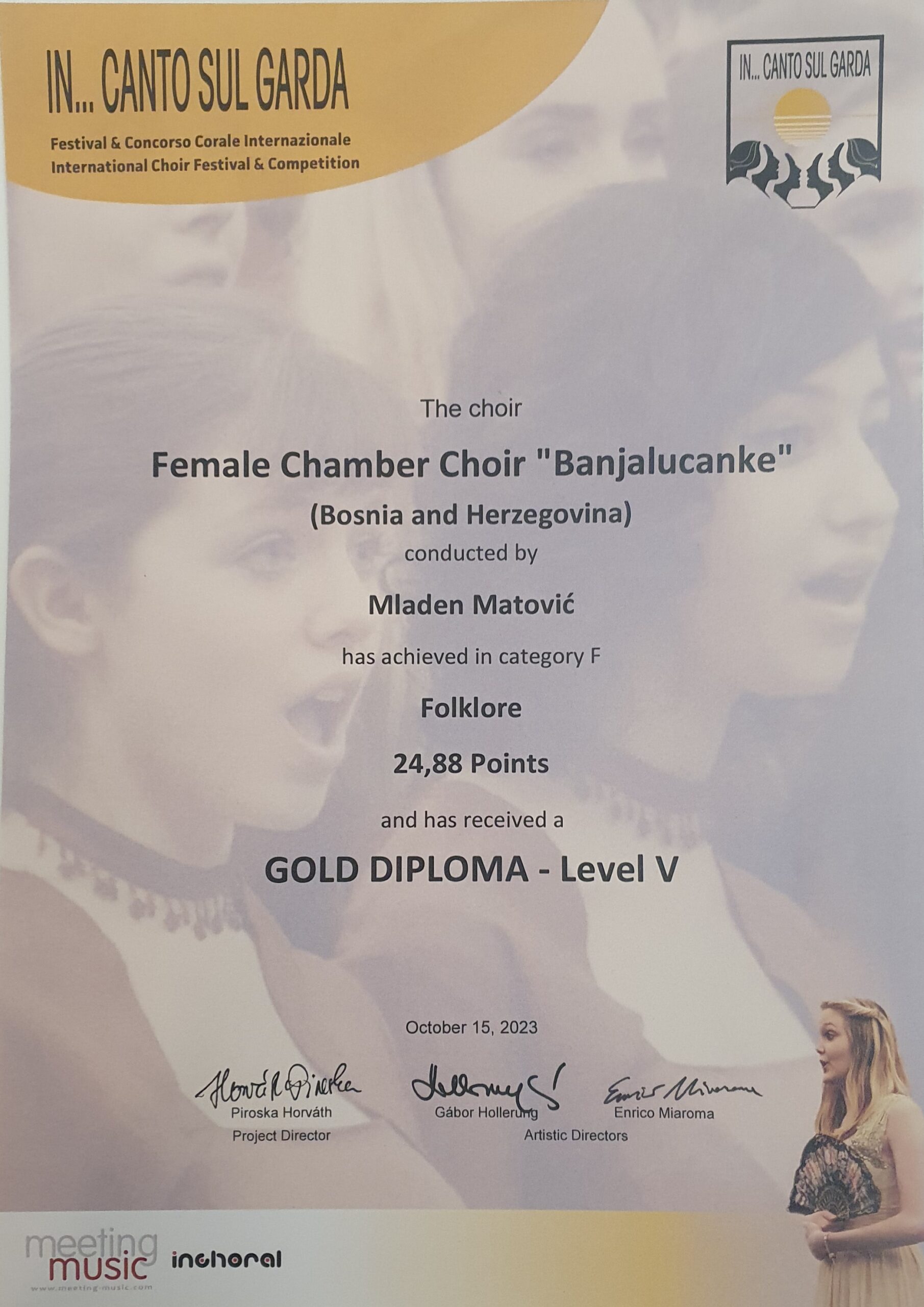 Ženski kamerni hor Banjalučanke osvojio zlatnu medalju