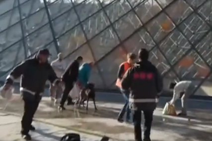 (VIDEO) NAPADNUT LUVR Klimatski aktivisti bacali boje na piramidu