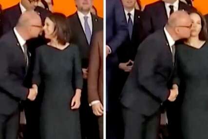(VIDEO) KAKAV BLAM Grlić Radman pokušao poljubiti njemačku šeficu diplomatije, ona se izmakla