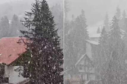 (VIDEO) Sipa snijeg na Vlašiću: U BiH stigle prve pahulje, planinski vrhovi mogli bi se zabijeliti