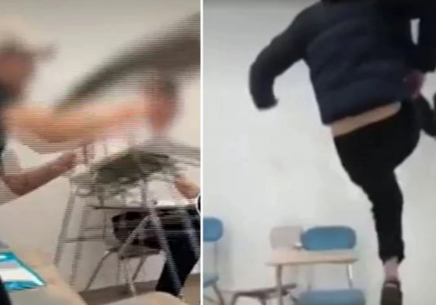 (VIDEO) Šok snimci iz crnogorske škole uzdrmali javnost: Gađaju nastavnicu, bacaju stolove i stolice