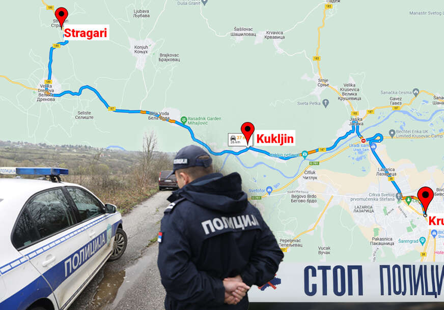 MAPA KRVAVOG POHODA Zoran prvo pucao ljubavnici u glavu, pa na putu pored šume ubio suprugu, a sebe 40 kilometra dalje