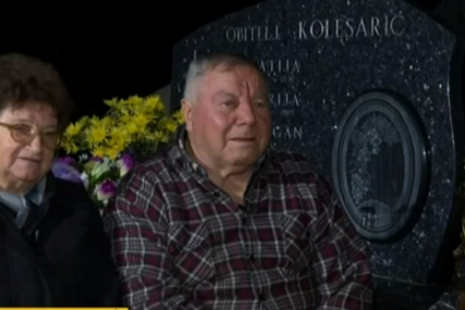 Dragan Kolesarić sa suprugom na groblju