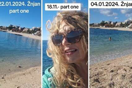 (VIDEO) ZA NJU NEMA ZIME Anita ne odustaje od kupanja u moru ni u januaru