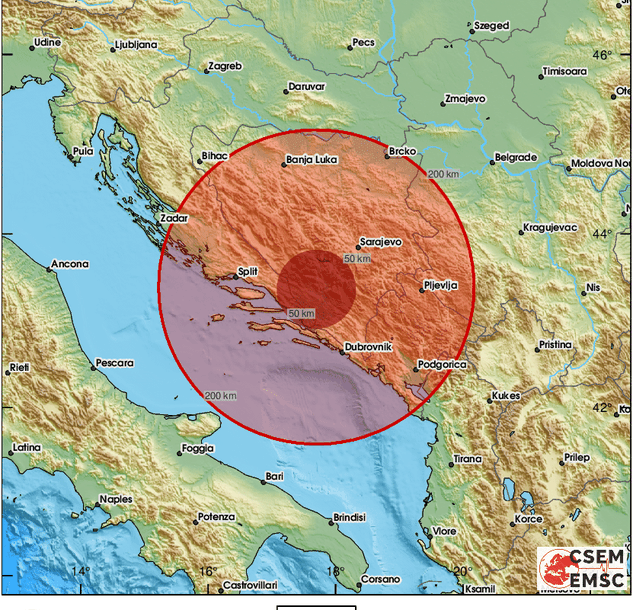 Zemljotres pogodio Hercegovinu: Treslo se kod Stoca i Čapljine