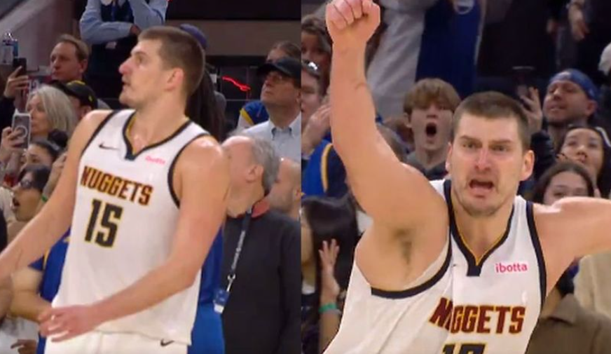 (VIDEO) ERUPCIJA ODUŠEVLJENJA Jokić na nestvaran način slavio trojku za pobjedu