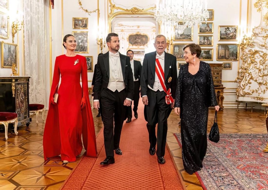 Milena Milatović zablistala u crvenoj haljini na Bečkom balu