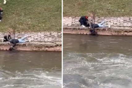(VIDEO) "BRAVO MOMCI" Hrabri mladići iz Sarajeva spasli psa koji je upao u hladnu Miljacku