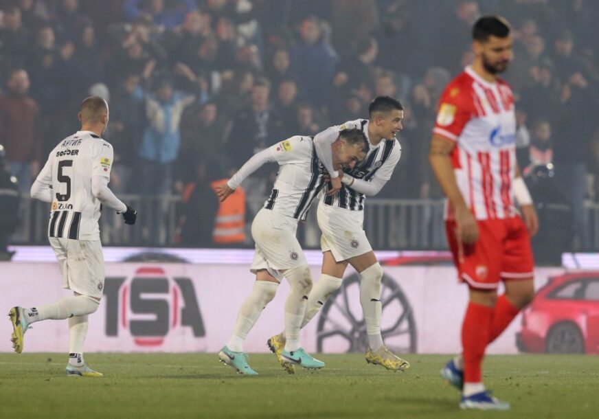 Fk Partizan FK Crvena zvezda Natho slavi gol na derbiju
