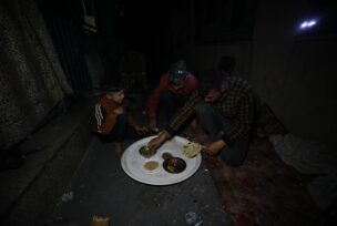 večera u Pojasu Gaze za vrijeme ramazana