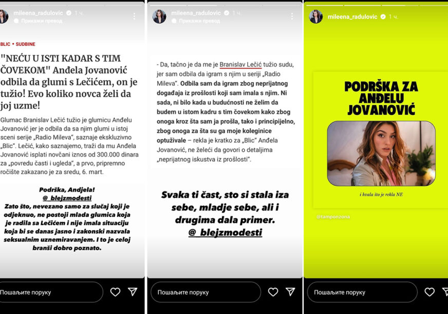 instagram stori Milene Radulović