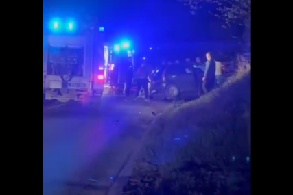 Saobraćajna nesreća kod Beočina, policija i hitna na terenu