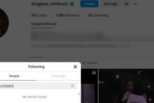 Dragana Mirković i Toni Bijelić se ne prate na Instagramu