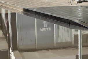 Poplavljena novoizgrađena ulica u Tesliću
