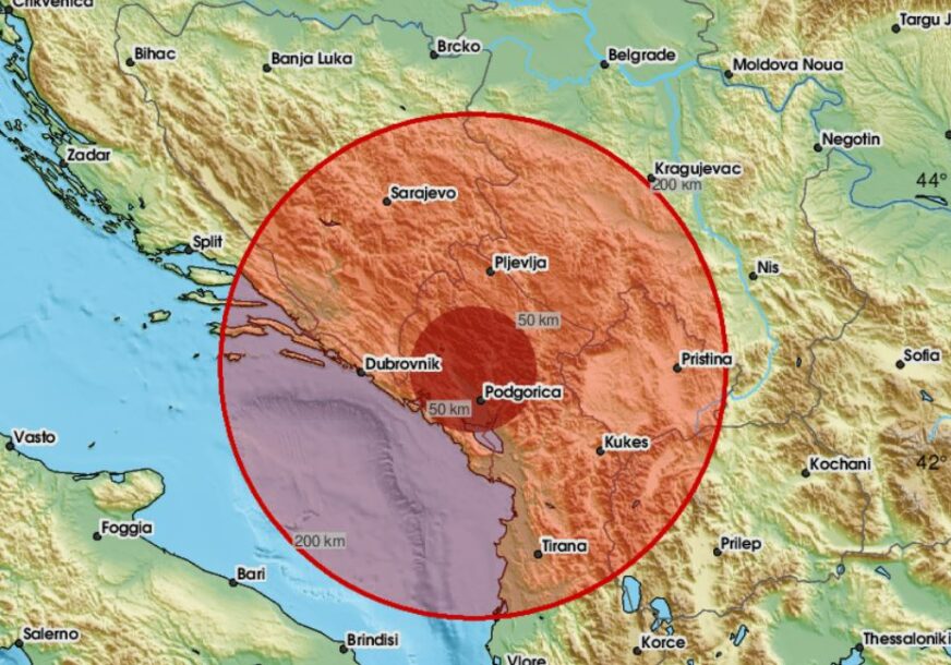 Ponovo se trese tlo: Novi zemljotres pogodio Crnu Goru