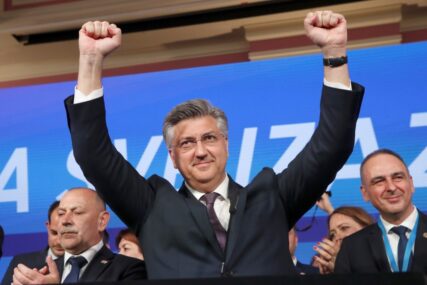 Andrej Plenković slavi pobjedu HDZ na izborima