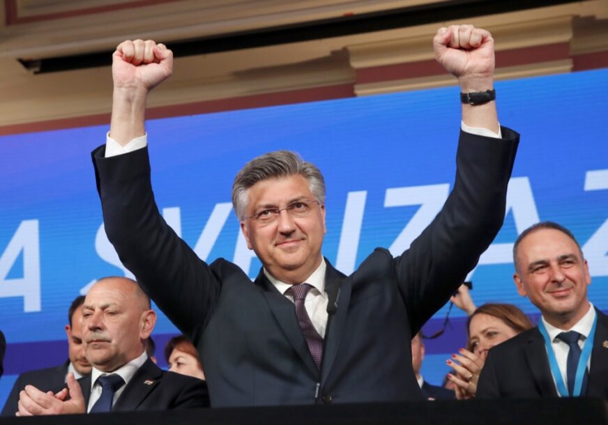 Andrej Plenković slavi pobjedu HDZ na izborima