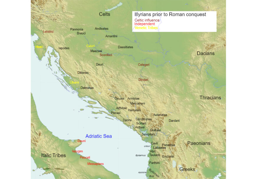 mapa Balkana u prvom milenijumu prije nove ere