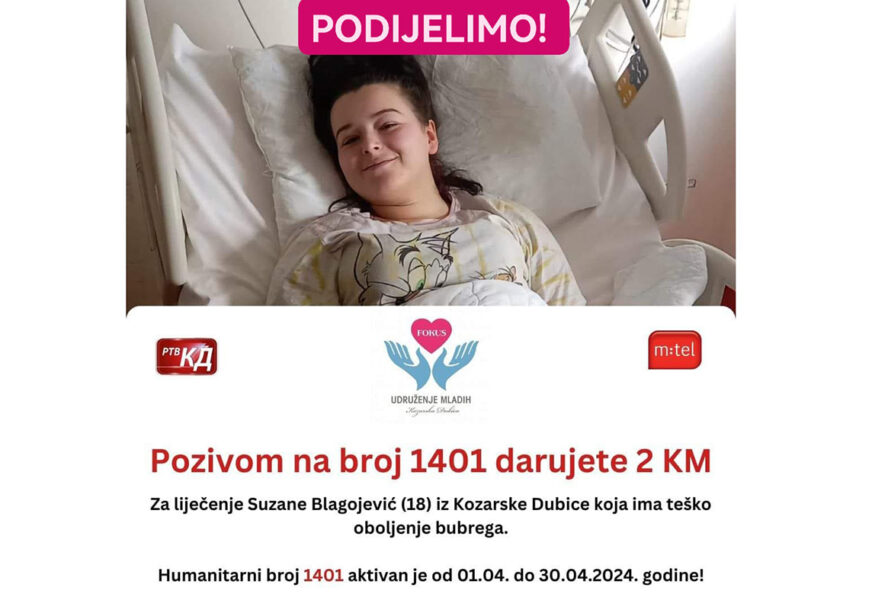 Mlada Suzana HRABRO SE BORI sa teškim oboljenjem bubrega: Bolest zahvatila i jetru i slezenu, pomozimo joj u liječenju i POZOVIMO 1401