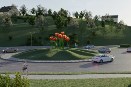 (FOTO) U centralnom dijelu skulptura tulipana: Počela izgradnja kružne raskrsnice u Rosuljama, radovi će trajati 6 mjeseci