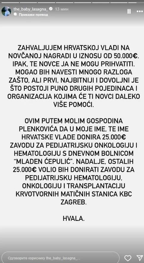 Status Bejbi Lazanje 