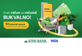 Uz Visa kartice Atos banke u mojMarket i Tropik marketima ostvarite 5% povrata novca na svaku kupovinu