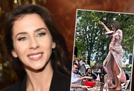 (VIDEO) Nikad provokativniji snimak mlade glumice: Ivana Dudić zaigrala na stolu, pa podigla haljinu i slučajno POKAZALA DONJI VEŠ