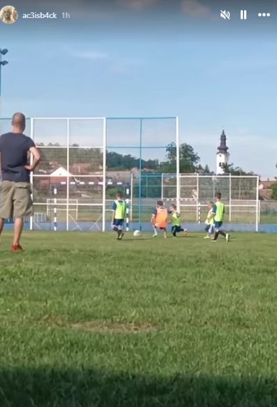 Željko Ražnatović na treningu fudbala