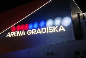 boje srpske zastave na Areni u Gradiški