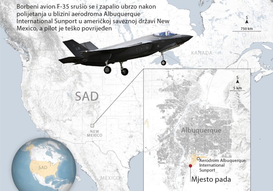 Infografika za pad aviona F-35 