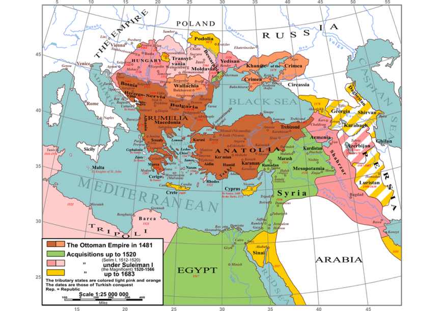 mapa Osmanskog carstva