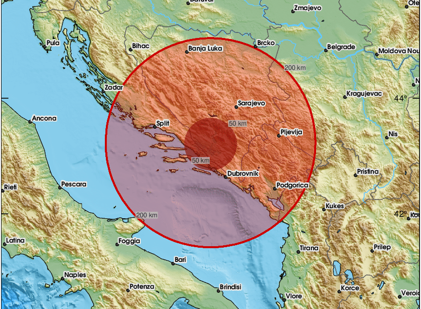 Zemljotres pogodio BiH: Rano jutros zatreslo se tlo kod Mostara