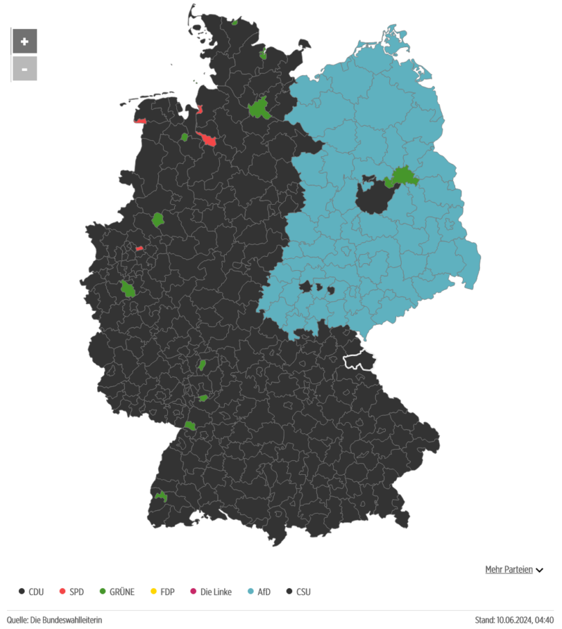 Mapa glasanja u Njemačkoj