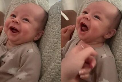 (VIDEO) I AKO VAM JE TEŠKO, NASMIJAĆETE SE Presladak smijeh ove bebe oduševio je ljude na internetu