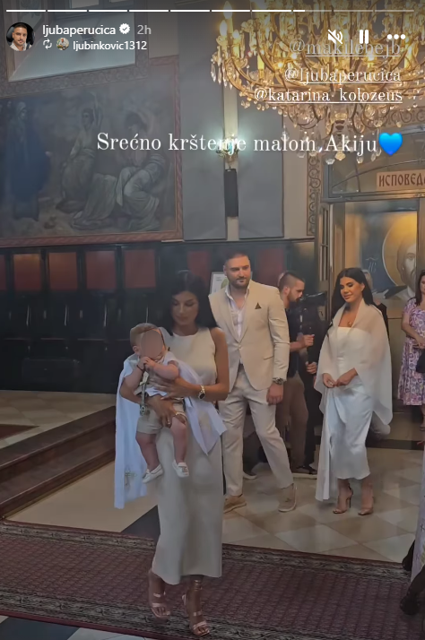 Ljuba Perućica i Katarina Kolozeus krstili sina
