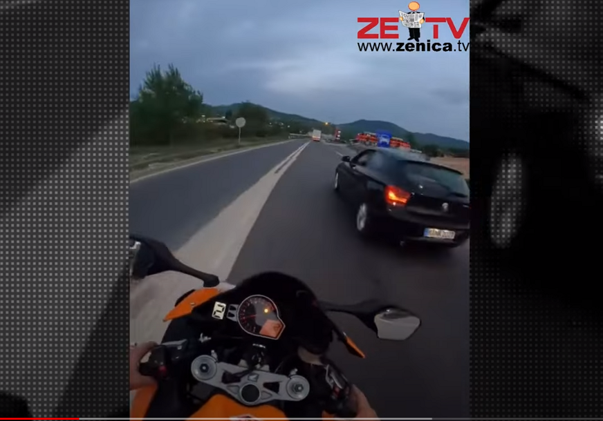 divlja vožnja motoriste kod Zenice