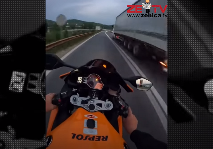 Divlja vožnja motorom na putu kod Zenice