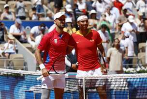 Novak Đoković i Rafael Nadal prije meča